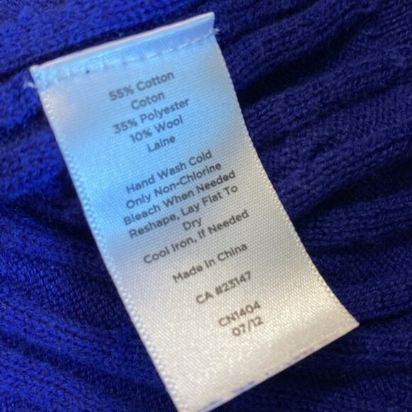 Talbots Blue Cable Crewneck Sweater - Picture 13 of 14